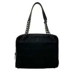 CHANEL(シャネル) ショルダーバッグ チョコバー A17380/Y02663/94305 黒 チェーンショルダー/マットブラック金具 コットン、レザー