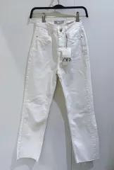 ZARA ホワイトデニム 32サイズ ルーズフィット ハイウエスト ストレート 新品