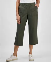 【送料無料】 スタイルアンドコー レディース カジュアルパンツ ボトムス Womens Petite MidRise PullOn Capri Pants Olive