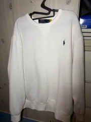 ポロラルフローレン スウェット 白 ネイビーポニー L
