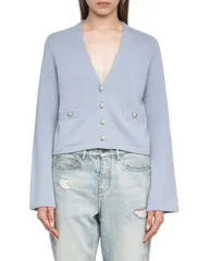 ザディグ エ ヴォルテール レディース アウター カーディガン Vネック Zadig Voltaire Zadig Volaire Nolly V Neck Cardigan Light Blue ブルー