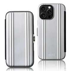[ ゼロハリバートン ] iPhone 16Pro Max ケース 耐衝撃 米軍MIL規格/ワイヤレス充電 MagSafe 対応/アイフォン 16 Pro Max - UNiCASE - ZERO HALLIBURTON (シルバー/手帳型)ｍａ