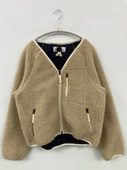 MANASTASH マナスタッシュ ブルゾン F ベージュ ボア 無地 ワンポイント ブランドロゴ ショート丈 フードなし ジップアップ