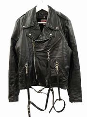 美品48 BROOKS ブルックス ダブルライダースジャケット 革ジャン