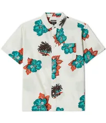 ブリクストン メンズ トップス シャツ フラワー柄 プリント フラワー Brixton Floral Printed Short Sleeve Woven Shirt OffWhiteGreen オフのサムネイル