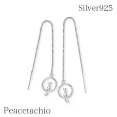 ピアス スターリングシルバー シルバー 金属アレルギー対応  Silver925 シルバー チェーンアメリカンピアス  月 ねこ 猫プレゼント ギフト ケース付