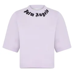パーム・エンジェルス レディース トップス Tシャツ PALM ANGELS Palm Nck Lgo Crp Tee Ld44 Lilac ライラックのサムネイル