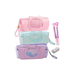 【新品】 ペンケース 筆箱 女の子 キラキラ かわいい 猫 ねこ ペンポーチ 鉛筆ケース 文具収納 学用品収納 小物入れ 大容量 3層 ファスナー 開閉 多機能 耐久性 筆袋 化粧ポーチ ぺんバッグ 小物収納 持ち運び 小学生 中学生 高校生 男の子 女の 0