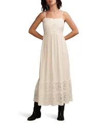 ラッキーブランド レディース トップス ワンピース マキシ Lucky Brand Cutwork Maxi Dress Whisper White ホワイト