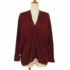 ズッカ zucca その他 カーディガン ジップアップ 変形 ドルマンスリーブ ウール M ボルドー