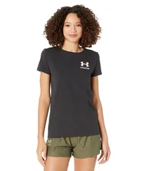 アンダーアーマー レディース トップス シャツ Under Armour New Freedom Flag TShirt BlackWhite ホワイトのサムネイル