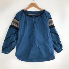 タグ付き KYOKO HIGA ナバホ刺繍ブラウス レディース M ブルー 3241202603160032