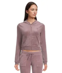 ジューシークチュール レディース アウター パーカー・スウェット クロップド ジャケット Juicy Couture Heritage Cropped Track Jacket Moonscapeのサムネイル