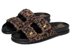 ヴィンスカムート レディース シューズ サンダル キルティング Vince Camuto Graysin Quilted Double Band Slide Sandals Camel キャメルのサムネイル
