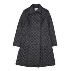 MICHEL KLEIN ミッシェルクラン キルティング 中綿ダウンコート ロング丈 ダウンジャケット レディース 38 ポリエステル ブラック 中古