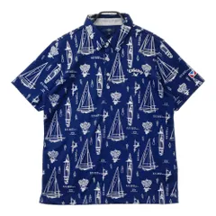 サイズ：3L CALLAWAY キャロウェイ  半袖ポロシャツ ボタンダウン 総柄 ネイビー系 [240101637669] ゴルフウェア メンズ ストスト