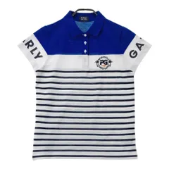 サイズ：2 PEARLY GATES パーリーゲイツ  半袖ポロシャツ ボーダー柄 ホワイト系 [240101641901] ゴルフウェア レディース ストスト