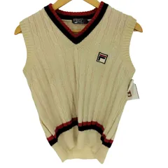 フィラ FILA 70-80S イタリア製 ケーブル編み ニットベスト メンズ  I46のサムネイル
