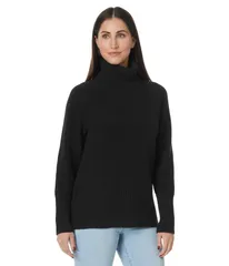 エルエルビーン レディース アウター ニット・セーター タートルネック LLBean SuperSoft Waffle Turtleneck Sweater Midnight Black ブラック