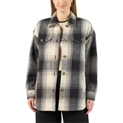 ディッキーズ レディース アウター ジャケット・ブルゾン Dickies Flannel Plaid Shacket Womens Black ブラックのサムネイル