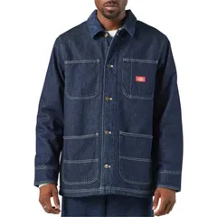 ディッキーズ メンズ アウター ジャケット・ブルゾン コート デニム Dickies Denim Blanket Lined Chore Coat Mens Rinsed Indigo Blue インディゴ