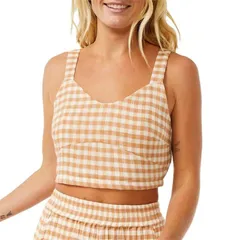 リップカール レディース トップス タンクトップ Rip Curl Premium Surf Check Crop Top Womens Light Brown ブラウンのサムネイル