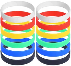 【特価セール】VEYLIN シリコン リストバンド アクセサリー ゴム ブレスレットシンプル 無地 6色 12本セット