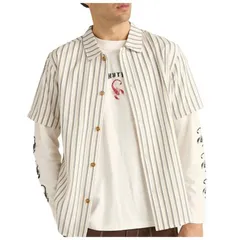 リズム メンズ トップス シャツ 半袖 Rhythm Seersucker Stripe ShortSleeve Shirt Mens White ホワイトのサムネイル
