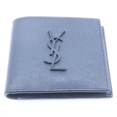 SAINT LAURENT PARIS (サンローランパリ) YSLロゴ カサンドラ 二つ折りウォレット 財布 ブラック 453276BTY0U