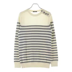 BALMAIN (バルマン) ■ショルダーボタン ボーダーニット アイボリー ウール #XS W8H6222M246のサムネイル