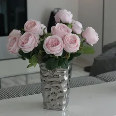 シルバー カラー フラワーベース サイズLL 人気商品 スタイリッシュ 売れ筋 花器 花瓶 北欧雑貨 北欧インテリア インテリア雑貨 おしゃれ 可愛い かわいい モダン モダンシック プレゼント 贈り物 質感 フラワーベース 陶器 モノトーン