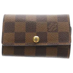 LOUIS VUITTON (ルイヴィトン) ダミエ ミュルティクレ6 6連キーケース キーリング バッグチャーム ブラウン PVC レザー N62630 ゴールド金具