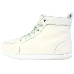 CHRISTIAN LOUBOUTIN (クリスチャンルブタン) RANTUS ORLATO FLAT ハイカットスニーカー レースアップ ファー ホワイト