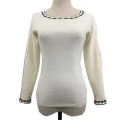 プロポーション ボディドレッシング PROPORTION BODY DRESSING カットソー ニット ラウンドネック プルオーバー カットアウト 長袖 2 白 黒 ホワイト ブラック