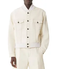 ランバン メンズ アウター ジャケット・ブルゾン デニム Lanvin Teddy Jacket In Denim White and Beige ホワイトのサムネイル