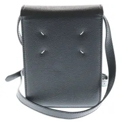 Maison Margiela (メゾンマルジェラ) 4ステッチ レザー スマホショルダーバッグ ポシェット ブラック