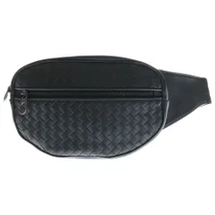 BOTTEGA VENETA (ボッテガヴェネタ) イントレチャート レザー ウエストポーチ ボディバッグ ブラック 520452のサムネイル