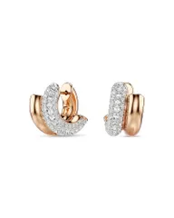 スワロフスキー レディース アクセサリー ピアス・イヤリング Swarovski Dextera Crystal Double Row Tubular Hoop Earrings Rose Gold ゴールド