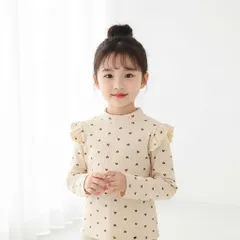 ベビー服 女の子 長袖 トップス ハート 花 柄フリル リブ ニット カットソー 子供服 キッズ プルオーバー カジュアル 柔らかい かわいい おしゃれ 韓国 秋 冬 春 80 90 100