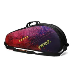 新品 FMAFNLY バドミントンラケットバッグ テニス ワンショルダー ケース スポーツ ラケット収納 部活 バドミントンラケット6本収納可能 テニスラケット4本収納可能 2室 シューズ収納 防水 オレンジ色