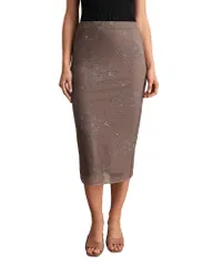 レイス レディース ボトムスカート レース REISS Rita Lace Skirtaupe Brown ブラウン