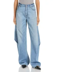 ステラマッカートニー レディース ボトムス デニムパンツ ジーンズ Stella McCartney Mid Waist Relaxed Curve Deconstructed Jeans in Miのサムネイル
