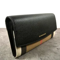 101 送料込み！ 極美品 BURBERRY 長財布 ブラック バーバリーチェック