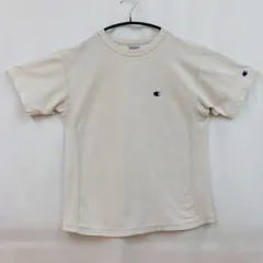 古着　Champion　チャンピオン　ユニセックス　Tシャツ　コットン100％　白色　M　厚手　スポーツ　カジュアル　大判プリント　バックプリント　エイジング　クルーネック