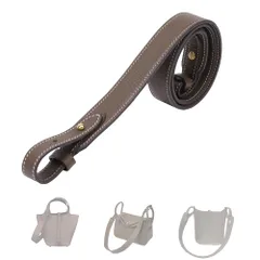 新品 [DGAZ] 採用トリヨンクレマンスTC leather 交換用 ショルダーストラップ 片肩脇バッグ/斜め掛け 用交換 DIYストラップ 適用Picotin/Lindy/Evelyne ショルダーベルト (エトープ、幅3.7cm*長さ50cm、金スタッズ