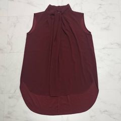 超美品】セオリー Theory ノースリーブボウタイブラウス レッド S 