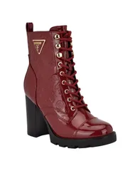 ゲス レディース シューズ ブーツ・レインブーツ レース ヒール GUESS Womens Neadyn Heeled Lug Sole Lace Up Hiker Booties Red Patenのサムネイル