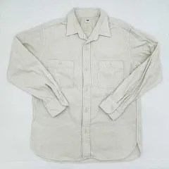 UNIQLO　ユニクロ　コーデュロイワークシャツ　オフホワイト　Lサイズ　〇□・〇◇