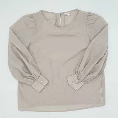 Techichi　長袖ブラウス　ピンクグレー　Mサイズ　〇□