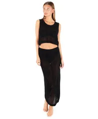 ハーレー レディース トップス タンクトップ 刺繍 Hurley Womenscoop Neck Embroidered Crochet Jacquard Swim Tank Top Black ブラのサムネイル